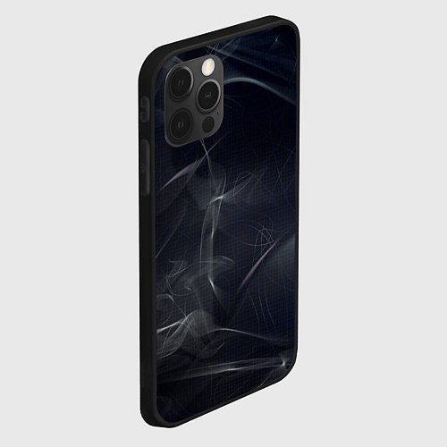 Чехол iPhone 12 Pro Серый дым и тьма / 3D-Черный – фото 2