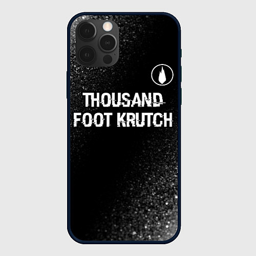 Чехол iPhone 12 Pro Thousand Foot Krutch glitch на темном фоне посеред / 3D-Черный – фото 1