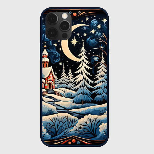 Чехол iPhone 12 Pro Морозное утро / 3D-Черный – фото 1