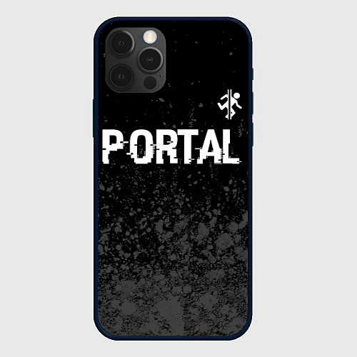 Чехол iPhone 12 Pro Portal glitch на темном фоне посередине / 3D-Черный – фото 1