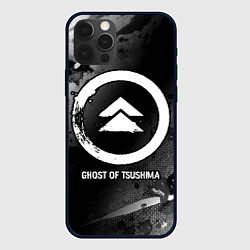 Чехол iPhone 12 Pro Ghost of Tsushima glitch на темном фоне