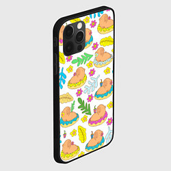 Чехол для iPhone 12 Pro Капибары на отдыхе, цвет: 3D-черный — фото 2