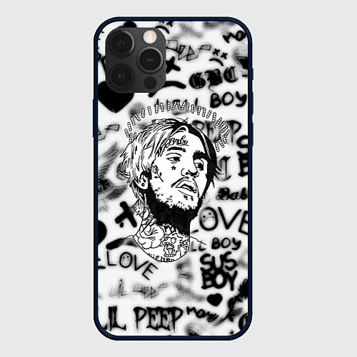 Чехол iPhone 12 Pro Lil peep автограф / 3D-Черный – фото 1