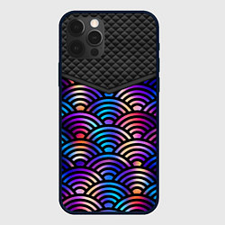 Чехол для iPhone 12 Pro Сэйгайха - морские волны и северное сияние, цвет: 3D-черный