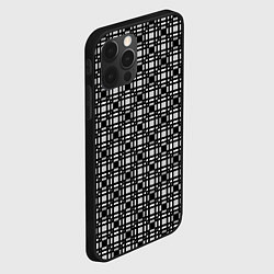 Чехол для iPhone 12 Pro Черно белый геометрический клетчатый узор, цвет: 3D-черный — фото 2