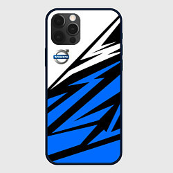 Чехол для iPhone 12 Pro Volvo - white and blue, цвет: 3D-черный