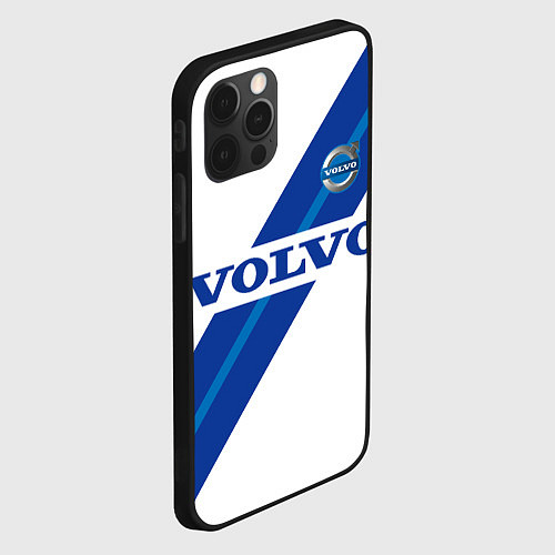 Чехол iPhone 12 Pro Volvo - white and blue / 3D-Черный – фото 2
