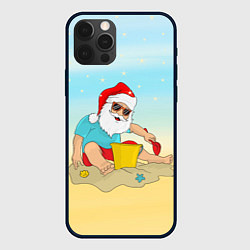 Чехол iPhone 12 Pro Дед Мороз на море