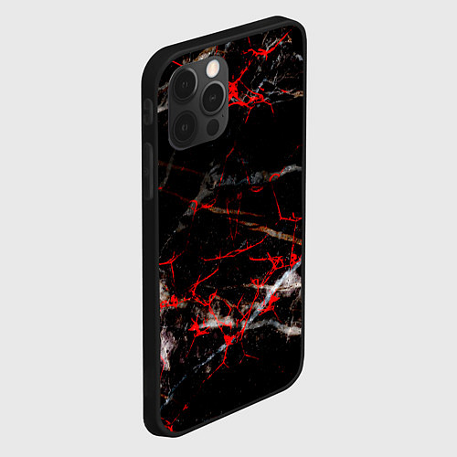 Чехол iPhone 12 Pro Красные узоры / 3D-Черный – фото 2