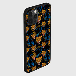 Чехол для iPhone 12 Pro Золотая цепь с леопардами, цвет: 3D-черный — фото 2