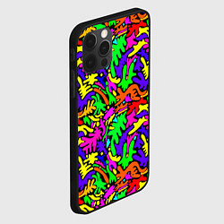 Чехол для iPhone 12 Pro Яркие цветные каракули, цвет: 3D-черный — фото 2