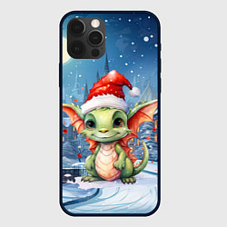 Чехол для iPhone 12 Pro Дракон зимний праздник, цвет: 3D-черный