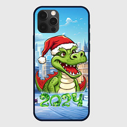 Чехол для iPhone 12 Pro Малыш новогодний дракончик 2024, цвет: 3D-черный