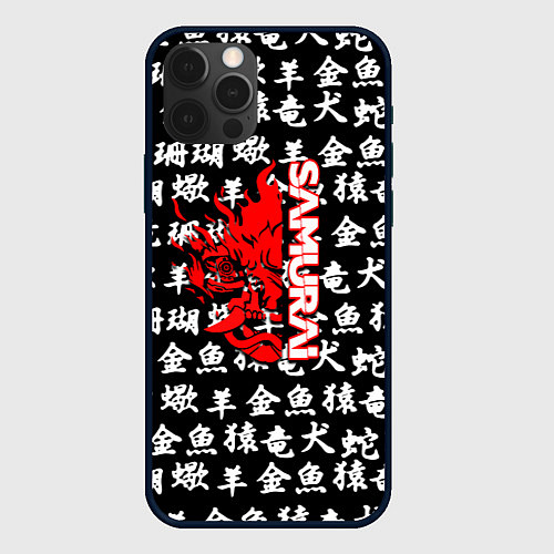 Чехол iPhone 12 Pro Samurai japan symbol / 3D-Черный – фото 1