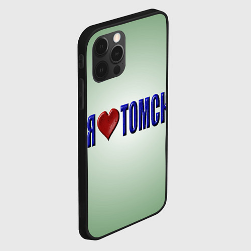 Чехол iPhone 12 Pro Я люблю Томск / 3D-Черный – фото 2