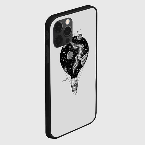 Чехол iPhone 12 Pro Космический аэростат / 3D-Черный – фото 2