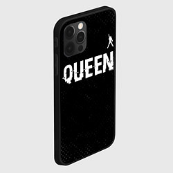 Чехол для iPhone 12 Pro Queen glitch на темном фоне посередине, цвет: 3D-черный — фото 2