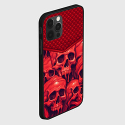 Чехол для iPhone 12 Pro Расплавленные красные черепа, цвет: 3D-черный — фото 2