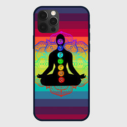 Чехол для iPhone 12 Pro Символ кундалини йоги - чакры исцеления, цвет: 3D-черный