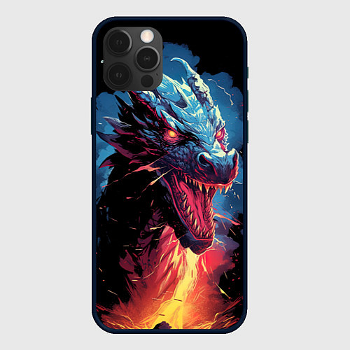 Чехол iPhone 12 Pro Дракон зимнего волшебства 2024 / 3D-Черный – фото 1