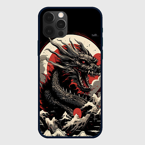 Чехол iPhone 12 Pro Дракон вечности символ года / 3D-Черный – фото 1