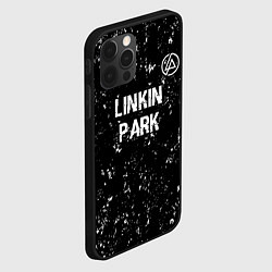 Чехол для iPhone 12 Pro Linkin Park glitch на темном фоне посередине, цвет: 3D-черный — фото 2
