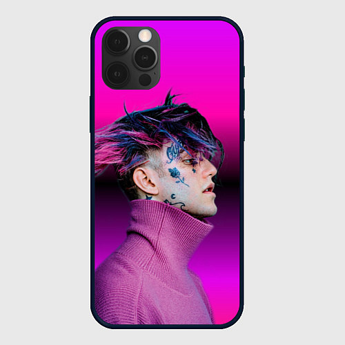 Чехол iPhone 12 Pro Lil Peep фиолетовый лук / 3D-Черный – фото 1