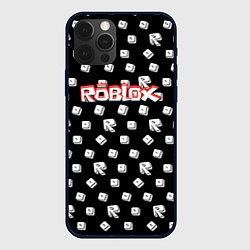 Чехол для iPhone 12 Pro Roblox pattern game, цвет: 3D-черный