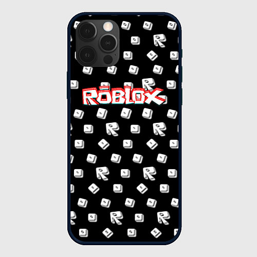 Чехол iPhone 12 Pro Roblox pattern game / 3D-Черный – фото 1