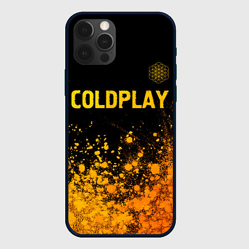 Чехол iPhone 12 Pro Coldplay - gold gradient посередине / 3D-Черный – фото 1