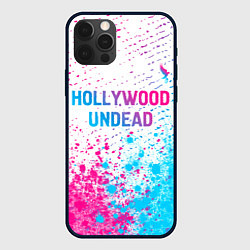 Чехол iPhone 12 Pro Hollywood Undead neon gradient style посередине