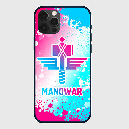 Чехол iPhone 12 Pro Manowar neon gradient style / 3D-Черный – фото 1