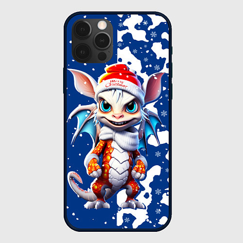 Чехол iPhone 12 Pro Новогодний дракошка / 3D-Черный – фото 1