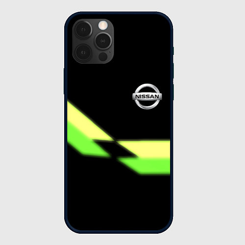 Чехол iPhone 12 Pro Nissan logo brend auto / 3D-Черный – фото 1