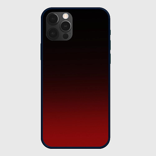Чехол iPhone 12 Pro Градиент от тёмного до тёмно красного / 3D-Черный – фото 1