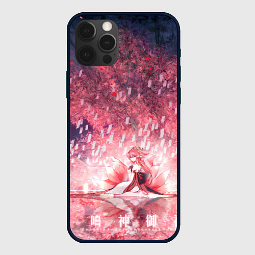 Чехол iPhone 12 Pro Genshin Impact Яэ Мико / 3D-Черный – фото 1