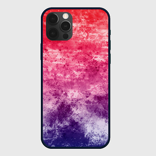 Чехол iPhone 12 Pro Абстракция - сине-красный беспорядок / 3D-Черный – фото 1
