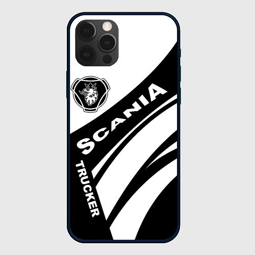 Чехол iPhone 12 Pro Scania дальнобойщик / 3D-Черный – фото 1