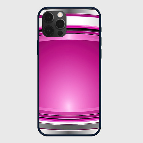 Чехол iPhone 12 Pro Розовый выпуклый фон / 3D-Черный – фото 1