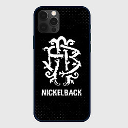 Чехол iPhone 12 Pro Nickelback glitch на темном фоне