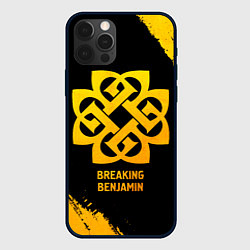 Чехол iPhone 12 Pro Breaking Benjamin - gold gradient