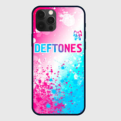 Чехол iPhone 12 Pro Deftones neon gradient style посередине