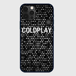 Чехол iPhone 12 Pro Coldplay glitch на темном фоне посередине