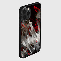 Чехол для iPhone 12 Pro Дым и красные узоры, цвет: 3D-черный — фото 2