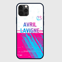 Чехол iPhone 12 Pro Avril Lavigne neon gradient style посередине