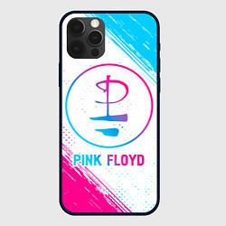 Чехол iPhone 12 Pro Pink Floyd neon gradient style