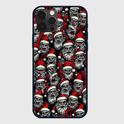Чехол iPhone 12 Pro Плохой Санта Клаус / 3D-Черный – фото 1