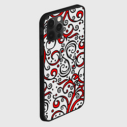 Чехол для iPhone 12 Pro Красный кружевной узор, цвет: 3D-черный — фото 2