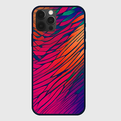 Чехол iPhone 12 Pro Буйство красок акварелика / 3D-Черный – фото 1