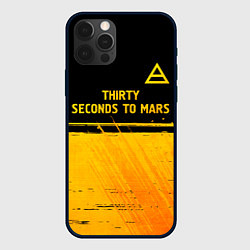 Чехол iPhone 12 Pro Thirty Seconds to Mars - gold gradient посередине